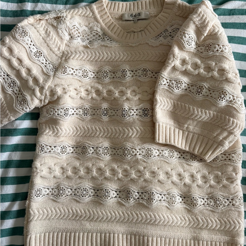 SEA NY wool and lace sweater
